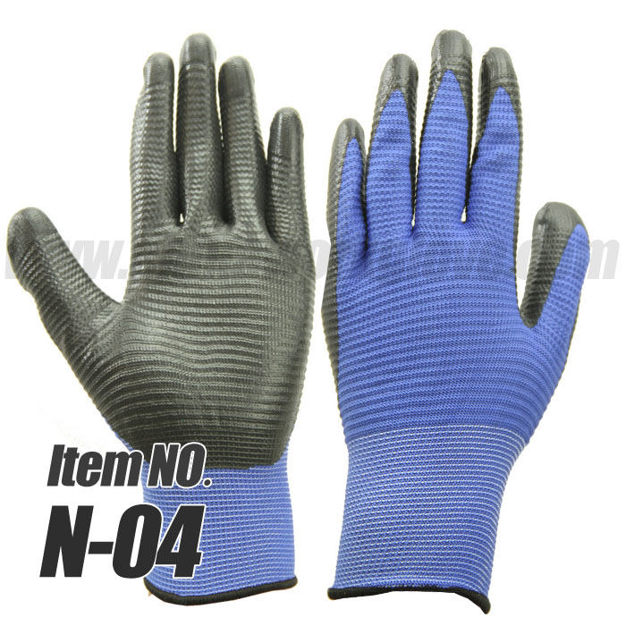 Nylon/U3 Polyester Liner Nitrile Palm Dipped Work Glove 